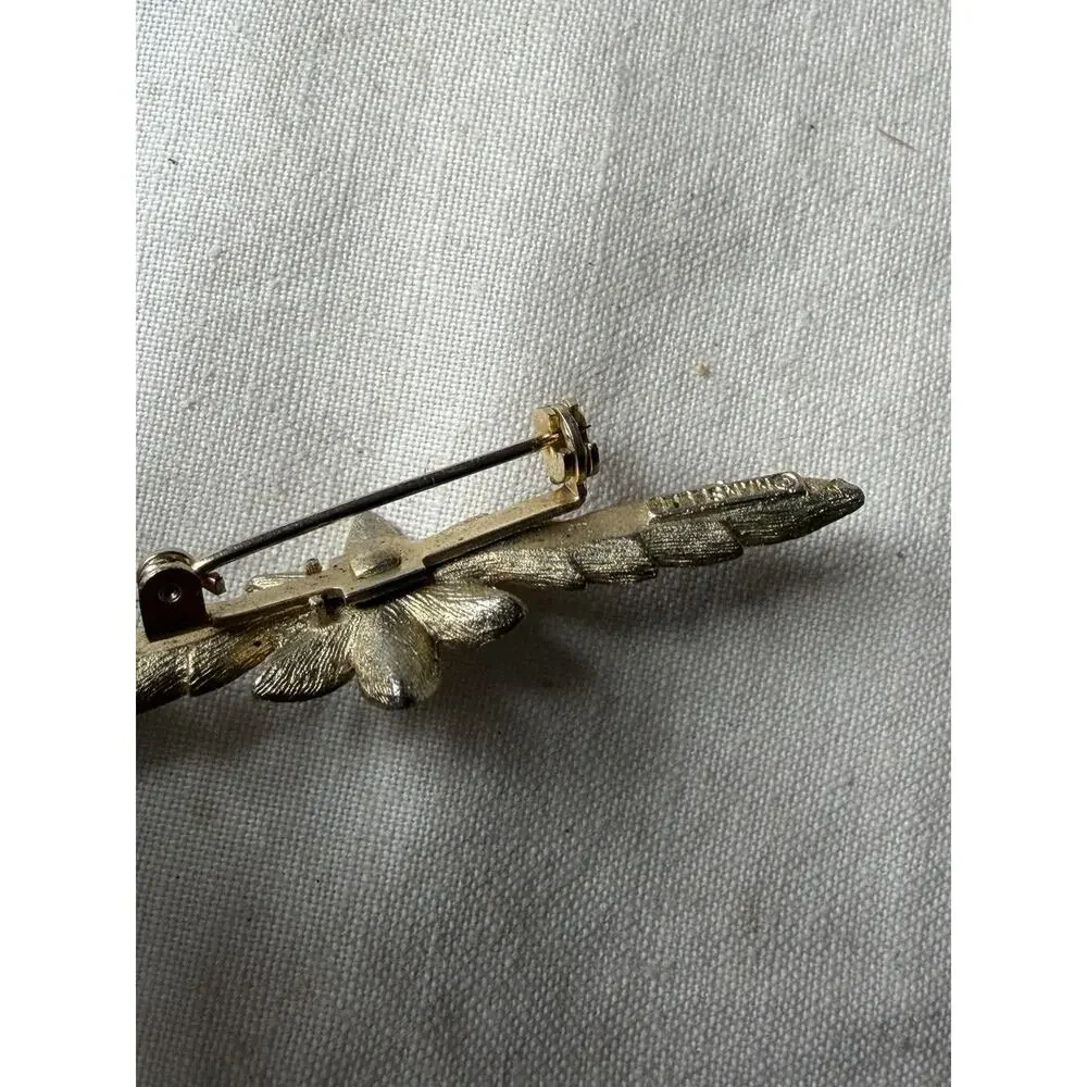 Vintage MAMSELLE Gold color Bar Brooch 2 